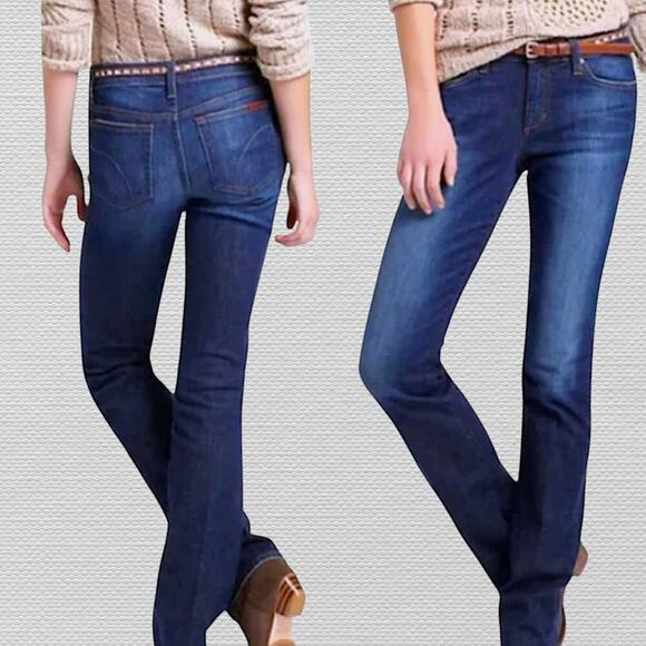 JOE'S Slim Petite Fit Bootcut Mid Rise Blue Washed Jeans Faded Stretch Size W26 - Picture 2 of 14